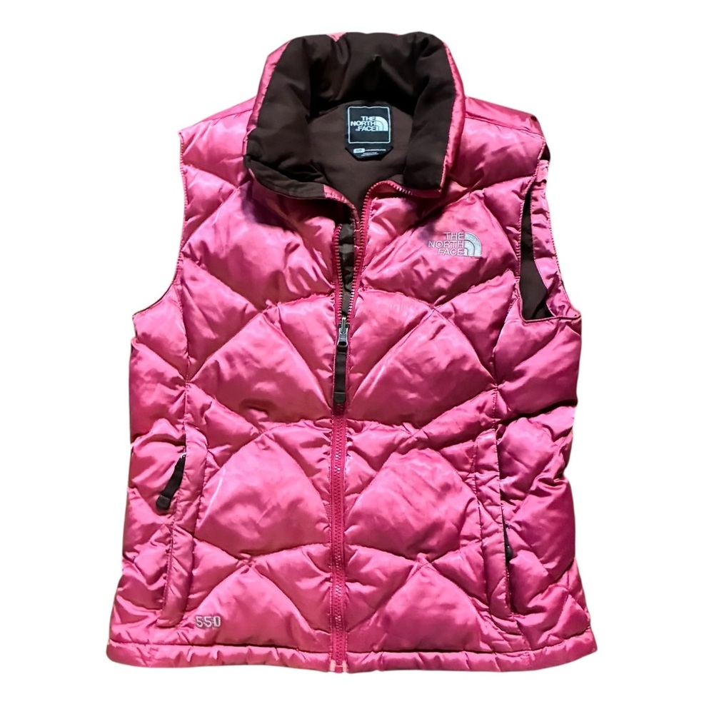 The North Face 550-Down Filled Puffer Vest ALIT Style Size Small Pink & Brown
